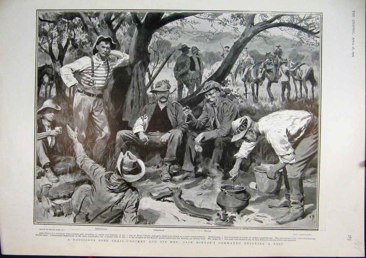 Old Antique Print 1902 Notorious Boer Train Wrecker Jack Hinton Country 20th