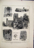 Original Old Antique Print 1871 Abbey Church Saint Alban Lady Chapel Humphrey
