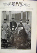 Original Old Antique Print Portrait Majesty Queen 1894 Family Group Coburg 19th