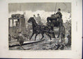 Original Old Antique Print Inundations-Scene 1875 Road Radley Oxford Horse Cart