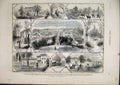 Old Antique Print 1874 Roman Tattersall Pavillion Lake Island Horse Bath 19th