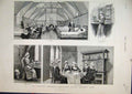 Old Antique Print 1886 Saviours Hospital Ward Dispensary Refectory Nurse 19th
