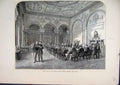 Original Old Antique Print 1870 Bank England Parlour Man Sitting Table 19th