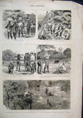 Old Antique Print Shooting Trip Dalma Maunbhoom Lower Bengal India 1887 19th