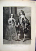 Original Old Antique Print 1893 Prince William Orange Princess Marie Henrietta