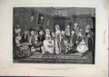 Original Old Antique Print 1880 Johnson Oliver Gsmith Thrale Teatime Victorian