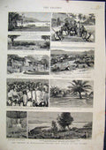 Original Old Antique Print 1884 French Madagascar River Sakalava Prince Nossibe