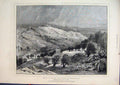 Old Antique Print Mount Olives Valley Jehoshaphat 1873 Country Scene Tree 19th