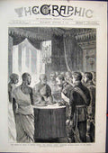 Old Antique Print Prince Wales Ceylon 1876 Buddhist Priests Tooth Sketch 19th