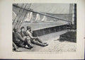 Original Old Antique Print 1872 Running Free Nore Sketch Deck Competing Yacht