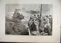 Original Old Antique Print 1897 Yacht Taken Charge Breech Regulations Sea Scene