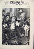 Original Old Antique Print Children Innocents Day 1872 Westminster Abbey Sketch