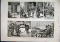 Original Old Antique Print 1890 New Years Day Tokio Japan Hatsouni Procession