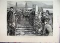 Original Old Antique Print 1892 Tombs Kings Iona Holiday West Highlands Scotland