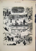 Original Old Antique Print 1882 Sport Kashmir Camp Dagh Ranjan Pass Shooting