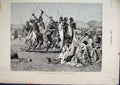 Original Old Antique Print 1879 War South Africa Dance Kaffirs Men Spears Camp