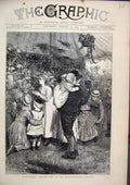 Original Old Antique Print 1874 Children Flower Show Horticultural Gardens 19th
