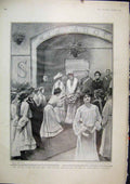 Old Antique Print Royal Visit Ireland 1903 Queen Prizes Alexandra College 20th