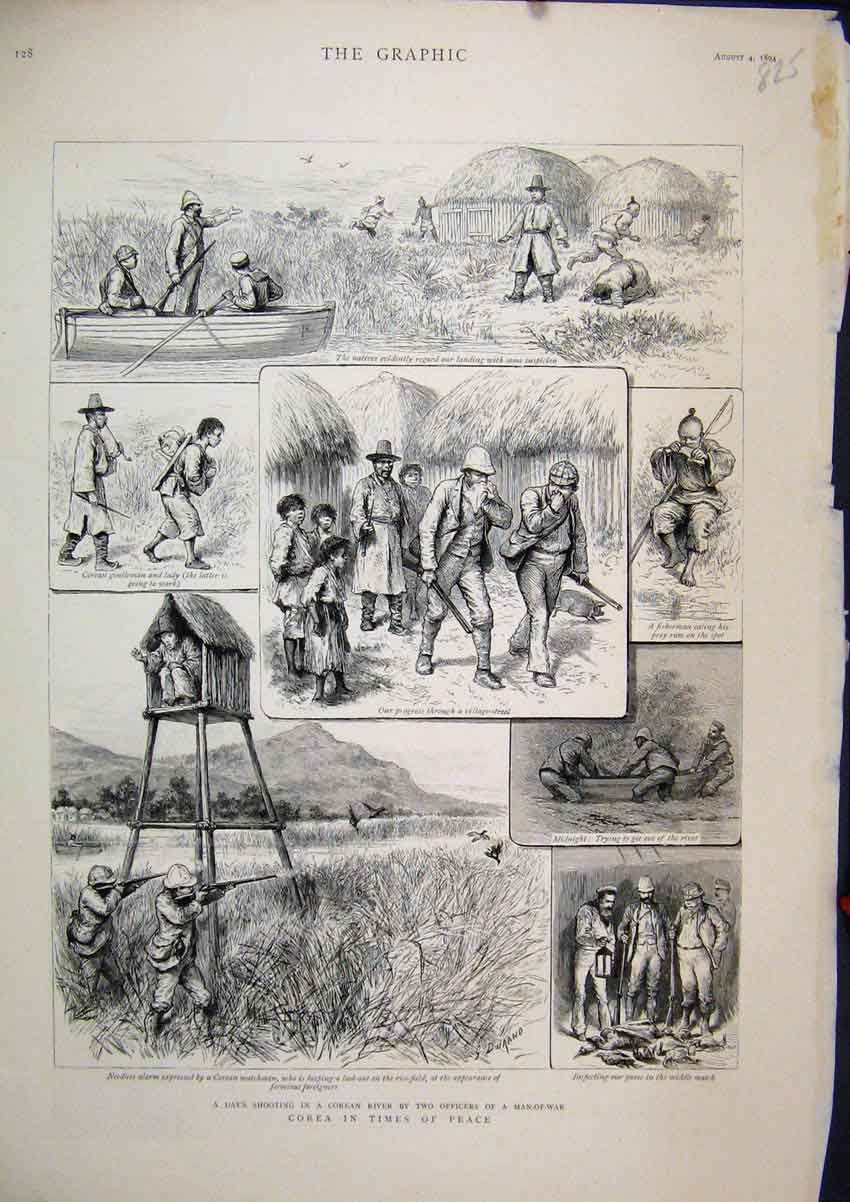 Original Old Antique Print Little Girls Bridesmaids 1872 Flowers Man Chair Dog