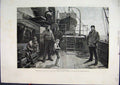 Old Antique Print Young Boy Stowaway Ship 1885 Men Board Lifeboat Sketch 19th