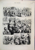 Original Old Antique Print 1883 Festival East London Hospital Children Shadwell