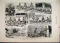 Original Old Antique Print 1883 Preparation Cinnamon Ceylon Working Men Fields