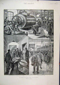 Old Antique Print 1898 Visit Bank France Bullion Strong Room Clerks Notes 19th