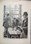 Original Old Antique Print 1893 Visit Royal Mint Men Receiving GIngots Sketch