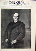 Original Old Antique Print 1894 Portrait Prince Von Bismarck Lenberg Fine Art