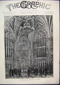 Original Old Antique Print Central Hall Houses Parliament 1871 Judges Victorian