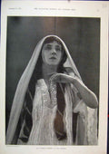 Old Antique Print 1898 Portrait Patrick Campbell Lady Macbeth Shakespeare 19th