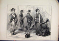 Original Old Antique Print 1871 Japanese Ladies Toilette Dressing 19th