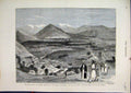 Old Antique Print 1879 Bala Hissar City Cabul Upper Citadel Afghan Sketch 19th