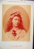 Original Old Antique Print 1884 Portrait Sepia Princess Louise Wales Victorian