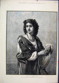 Original Old Antique Print 1875 Portrait Fatima Charles Bellay Dudley Gallery
