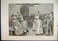 Original Old Antique Print New Year Celebrations 1896 Hospital Nurses Play Game
