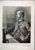 Original Old Antique Print 1887 Portrait Honourable Arthur Wellesley Peel 19th