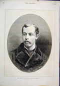 Original Old Antique Print Portrait Royal Highness Prince Leop1879 Victorian