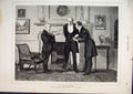 Original Old Antique Print Men Consultation 1879 Room Fire-Side Chair Victorian