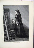 Original Old Antique Print 1872 Madame Bisschop Woman Little Girl Fine Art 19th