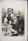 Original Old Antique Print 1876 Prince Princess Imperial Germany Children 19th