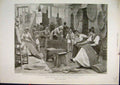 Original Old Antique Print Grass Making Basso Porto Naples 1894 Women Working