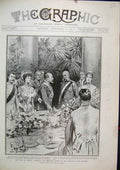Old Antique Print 1903 King Vienna Emperor Health Banquet Hofburg Sketch 20th