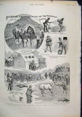 Original Old Antique Print 1897 Rinderpest Transvaal Border Horse Disinfection