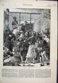 Original Old Antique Print 1871 Boulevard Martin Paris Souvenir Music Victorian