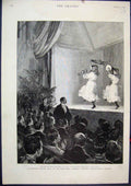 Old Antique Print 1890 Cigarette Concert Artillery Head-Quarters Finsbury 19th