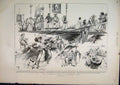 Old Antique Print 1897 Venice Customs Picturesque Fete Bridge Boat Dance 19th