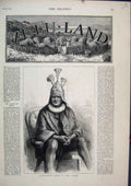 Original Old Antique Print Portrait 1879 Cetewayo King Zulus Zulu-Land Victorian