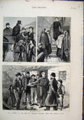 Original Old Antique Print 1880 Distress West Ireland Priest Poor People 19th
