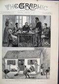 Original Old Antique Print Rebellion Transvaal Boers House 1881 Ostrich Children